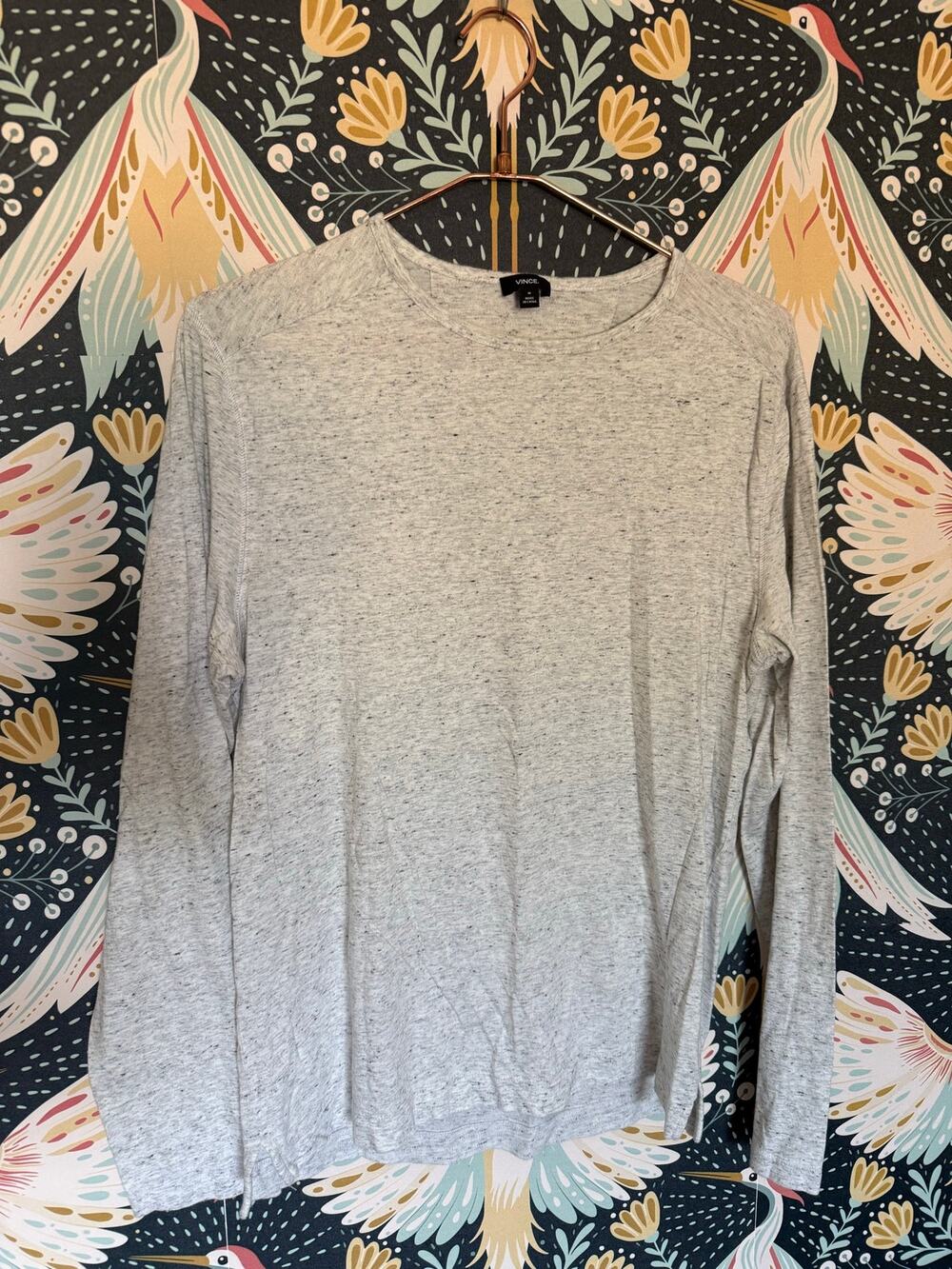 Vince grey heather long sleeve shirt size M